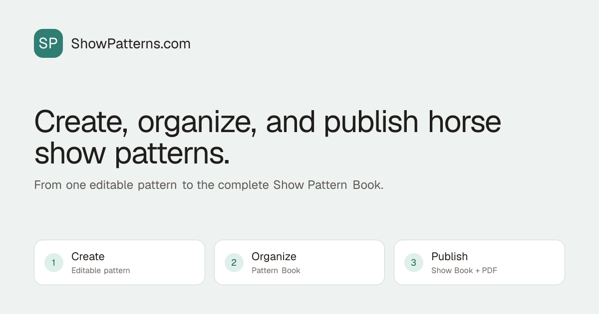 Horse Show Pattern Maker & Show Pattern Book Builder | ShowPatterns